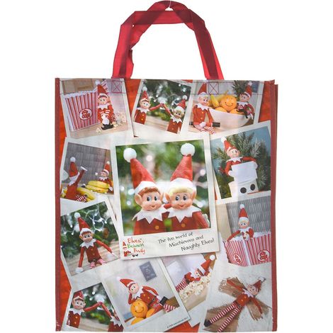 Christmas Elf Woven Heavy Duty Shopping Tote Bag Accessories Props Ideas