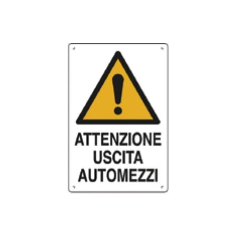 CARTELLO 50X70 ATTENZIONE USCITA AUTOMEZZI confezione da PEZZI 10