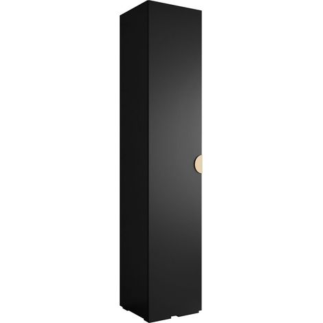 Armario Hartford 567, Negro, 237x50x47cm, Puertas de armario: Con bisagras, Número de estantes: 0 (1/5)