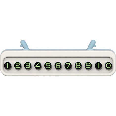Plaque d'immatriculation de téléphone de stationnement en plastique, carte d'identification facile décorative en forme mignonne pour voitures blanches (1/5)