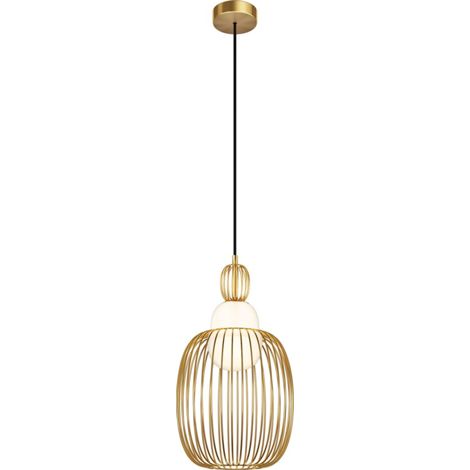 Maytoni Levitation Plafonnier suspendu moderne en fil de fer de 25 cm, laiton, 1 abat-jour G9 blanc