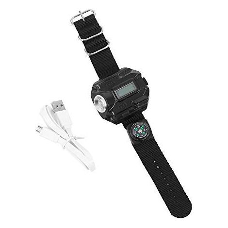 Lampe de poche USB avec montre et boussole rechargeable étanche (1/5)