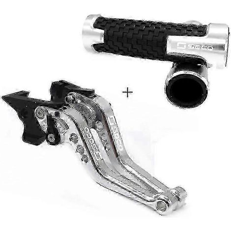Leviers de frein et d'embrayage uniques en aluminium compatibles avec les motos Super Soco TC Max/50/Wanderer TS 50 2020-2021 (Argent-A) (1/5)