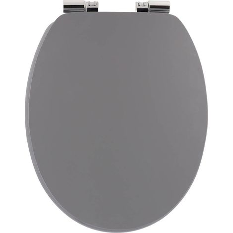 Sedile wc mdf 18 pollici uni fasteners abs cromo anticaduta - grigio - Tendance
