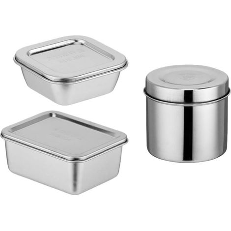 GALPADA Lot de 3 boîtes à bento en acier inoxydable avec (1/5)