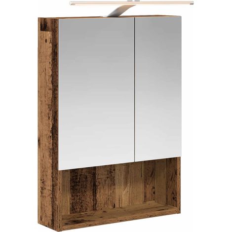 Maison Exclusive - Badezimmerspiegelschrank mit Regal Altholz 50