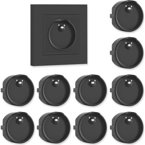 Lot de 10 cache-prises F en silicone - Protection décorative/protection contre la poussière - Noir-ARCAN (1/5)