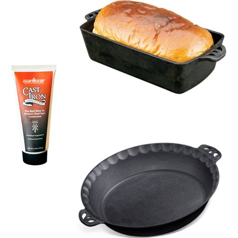 Camp Chef Camping Zubehör Brotbackform Gusseisen Cast Iron Kuchenform Pie Pan (1/3)