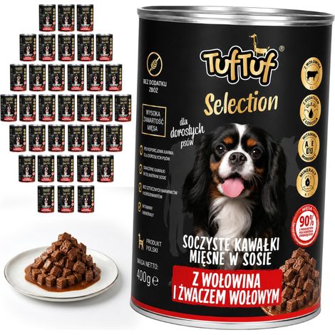 Alimento húmedo para perros TufTuf Selection sabor carne de res, lata de 36 x 415 g (1/2)