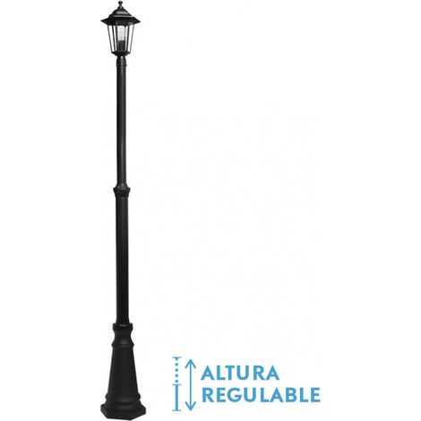 Auriga outdoor aluminium straßenlampe 1xe27 schwarz ip44 220x20x20x20 cm verstellbar in der höhe