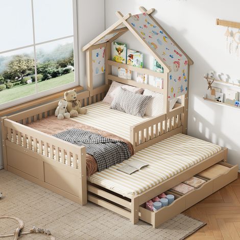 lit adulte rangement 140x200 avec tiroirs lit gigogne OKMYHOME