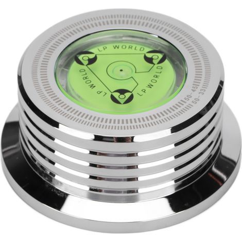 Disque de stabilisation pour tourne-disques en aluminium avec niveau à bulle, compatible 50Hz - Argenté (1/5)