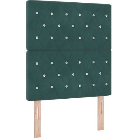 Letto a molle con materasso Verde Scuro 80 x 200 cm Velluto vidaXL (1/5)