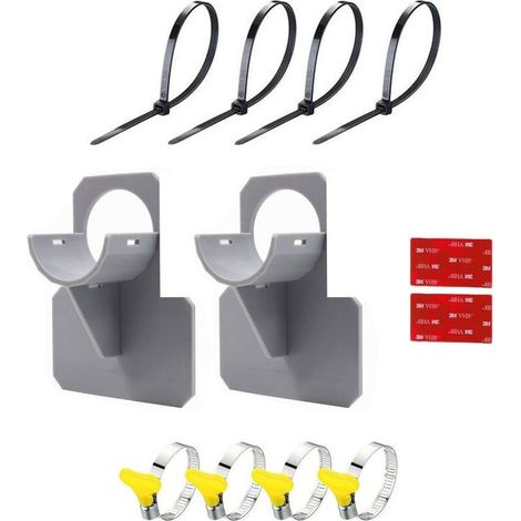 Support de tuyau de piscine (2 pièces), supports de tuyaux de piscine, accessoires de piscine hors sol, accessoires de piscine, accessoire anti-affaissement des tuyaux (gris) (1/4)