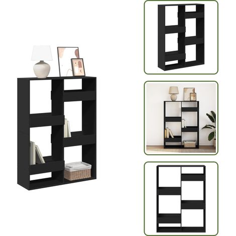 Bibliothèque noir 100x33x135 cm bois d'ingénierie - Bibliothèque - Bibliothèques - Étagère À Livres - Armoire De Rangement