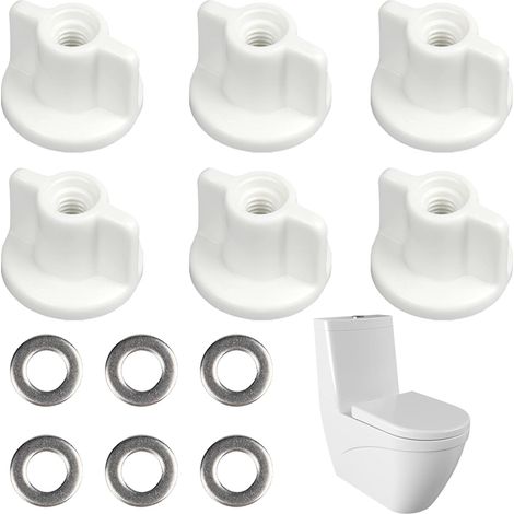 Toilet Seat Fixing Kit Anti-Movement Tightening Nuts for Toilet Seat Heavy Duty Fixing High Stability Compatible with 6 mm Thread Set of 6 Pieces (1/5)