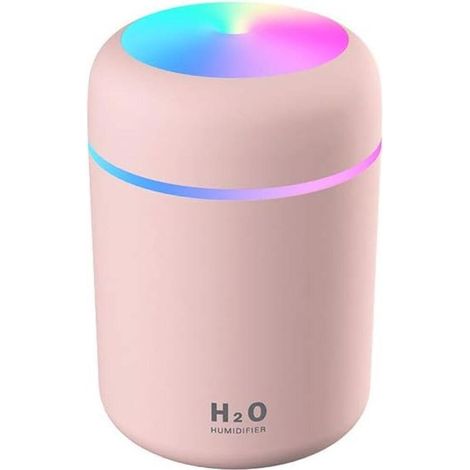 Humidificateur avec lumière 7 couleurs – convient aux pièces, chambres, bureaux et voitures (rose), 300 ml (1/5)