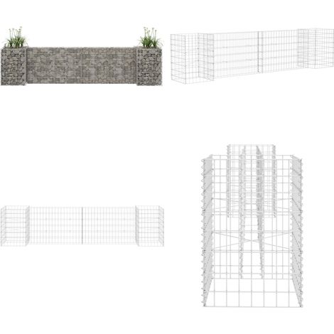 Jardinière à gabion en H Fil d'acier 260x40x60 cm - Jardin - Bordure Jardin - Jardinière - Gabion - Décoration Extérieur - Home & Living (1/5)