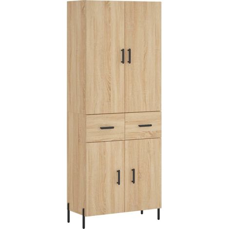 Buffet,Bahut,Meuble de Rangement haut Chêne sonoma 69,5x34x180 cm Bois d'ingénierie CFW62011 (1/5)