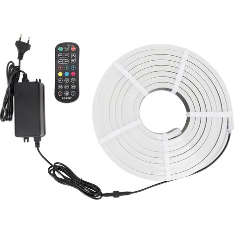 ruban LED 5 m pour cuisine extérieure et terrasse – 120 LED/m, contrôle via application, 24 V, IP68 étanche, bande flexible FPCB 8 mm