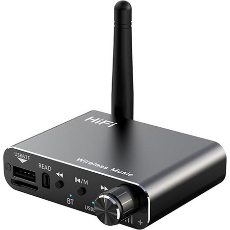 5.4 Trasmettitore/ricevitore audio, ingresso AUX da 3,5 mm per RCA, USB, unità flash, adattatore musicale stereo HiFi, decodifica DSP