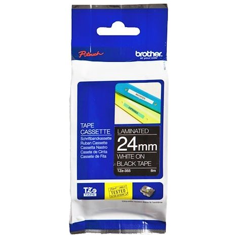 Brother TZe, TZ TZe-355 Couleur de ruban: noir Couleur de police:blanc 24 mm 8 m