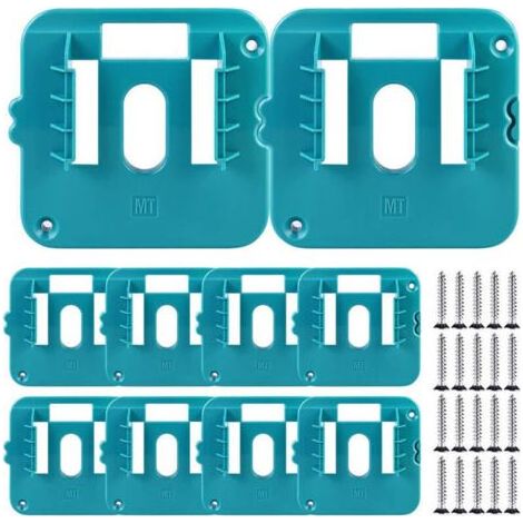 10Pc Support de batterie pour support de batterie Makita 14,4-18 V Support de batterie Makita Support mural pour BL1860 BL1850 BL1840 BL1830 (avec 20 vis, sans batterie) (1/4)