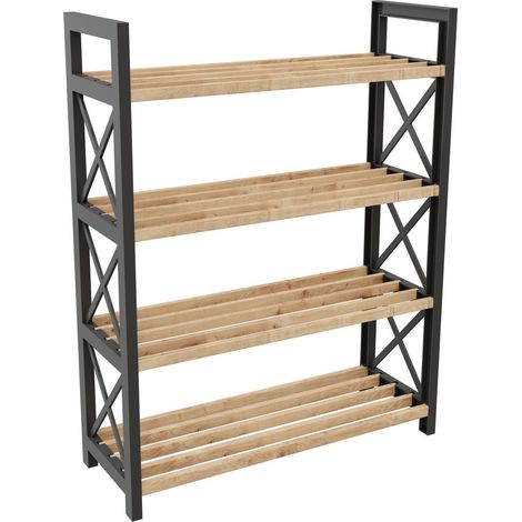 Bibliothèque en bois "Plastic" - 46 x 18 x 64 cm - Noir