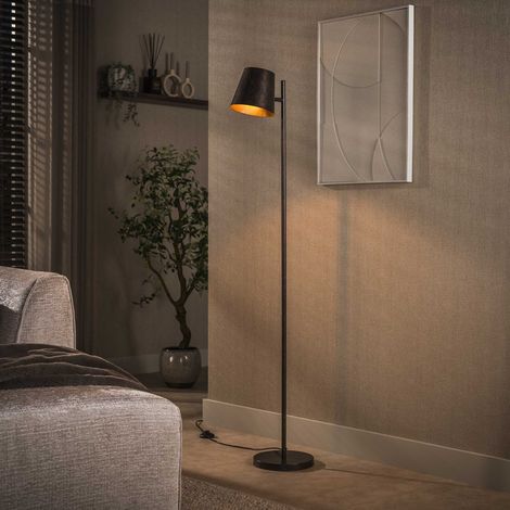 Industrielle Stehleuchte Sienna aus Metall braun