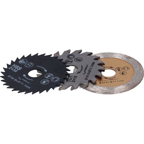 Kreissägeblatt-Set 54,8 mm HSS Mini-Kreissägeblätter und Dorn zum Schneiden von Metall und Holz (1/5)