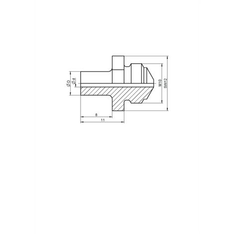 Embout buccal Gesipa V-17/36 pour pièces de rechange (version étendue 8 mm)