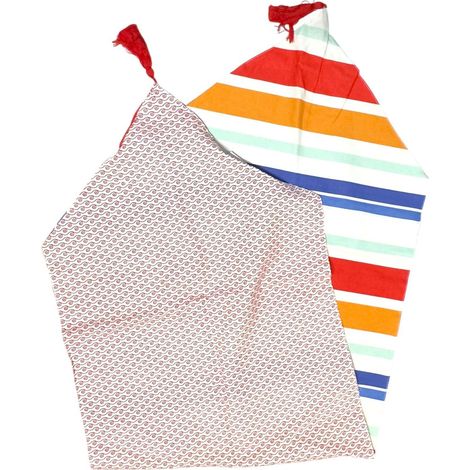 Brandani Oceano runner punta double face cotone righe e onde