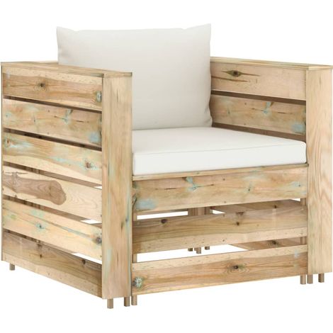Maison Exclusive - Set Salotto da Giardino 2pz con Cuscini Legno Impregnato Verde