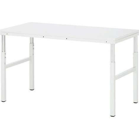 Rau Table de travail Basis Série E, L1500xP700xH650-1000mm, plateau stratifié dur 30mm (1/5)