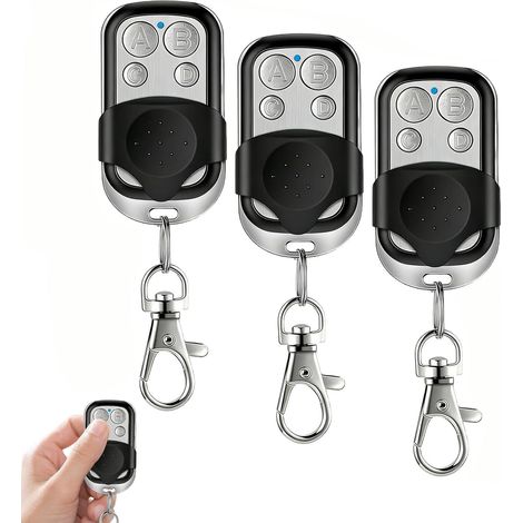Telecommande Universelle Portail Compatible 433,92 MHz pour porte de garage, Télécommande Portail Garage sans Fil à 4 Boutons pour Porte de Garage et Voiture - 3 Pièces (1/5)