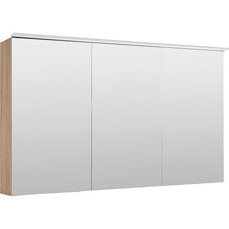 Armoire à glace Lossa avec éclairage LED à poser 3 portes chêne noueux cortina 1200x750x194 mm (1/2)