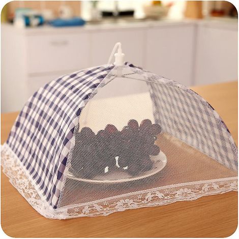 Couvercle de cuisine pliable en dentelle avec parapluie (noir) (1/3)