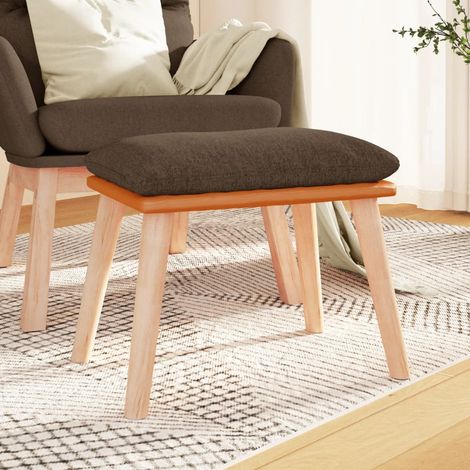 Repose-pied Tabouret Bas Pouf Bout de Canapé Marron 45x29,5x39 cm Tissu et similicuir 75466 (1/5)