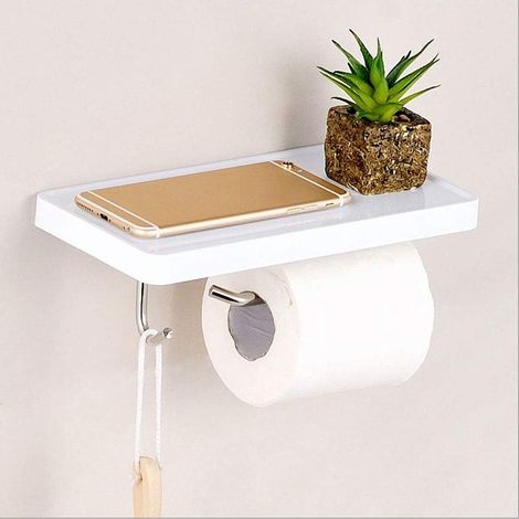 Bathroom Toilet Paper Holder with Phone Hook Bathroom Towel