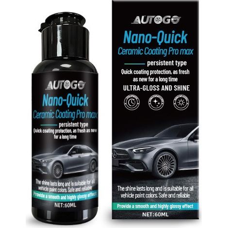 AUTOGO Nano Agent de revêtement céramique rapide pour voitures - Revêtement rapide et protection de la peinture automobile