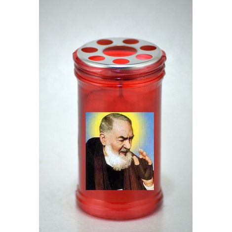 TrAdE Shop Traesio - 2 X Lumino Votivo Di Padre Pio San Pio Candela Di Cera Votiva Antivento -