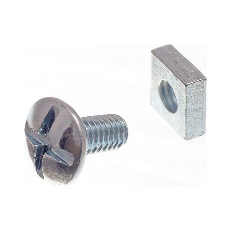 48 boulons de toiture et écrous carrés plaqués zinc, M30,5 cm (1/2)