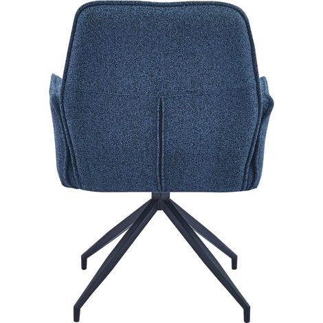 Lot 2 Chaises de Bureau Lutetia Tissu Tweed Gris Pieds Métal Noir 65x62x88cm