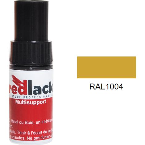 Retuschefläschchen mit Pinsel 9ml – RAL 1004 - Matt - Goldgelb - für verschiedene Oberflächen - Redlack