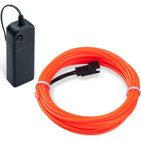 1 Guirlande lumineuse, Néon flexible, 3 modes éclairage, Télécommande, Imperméable, Intérieur et extérieur, Orange, 5M