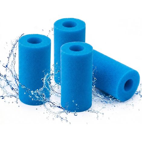 4 Pièces Éponge Filtrante Type S1, Filtre en Mousse pour Piscine, Filtre Piscine Reutilisable, Cartouche Filtre Piscine, Bleu (Type A-Blau, 4pcs) (1/5)