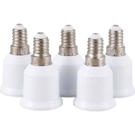Adaptateur Convertisseur E14 Vers E27 Pour Ampoule LED Lot De 5 Pièces Blanc- (1/4)