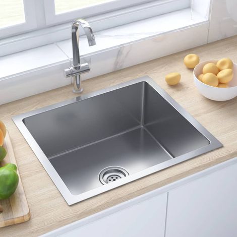 Chic Évier, Evier 1 bac,Lavabo de Cuisine fait main Acier inoxydable -78212 (1/5)