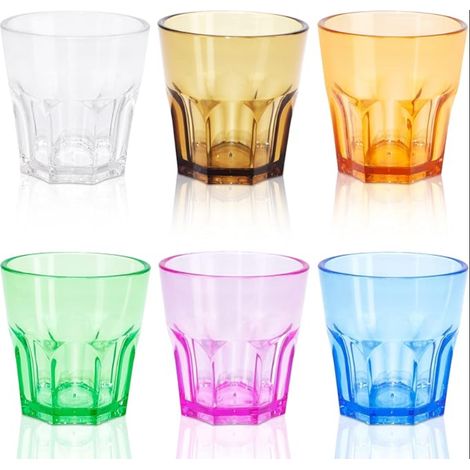 Reusable Acrylic Water Tumbler Multicoloured for Juice and Soda Tumblers Stackable Tumblers for Camping Restaurant Colours (1/5)