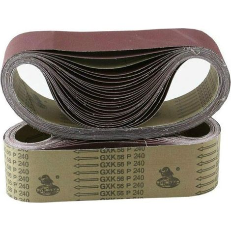 Lot de 10 bandes abrasives 533x75mm, grain 40-1000, oxyde d'aluminium, ponceuse à bande P600, qualité premium pour ponçage bois et métal. (1/5)